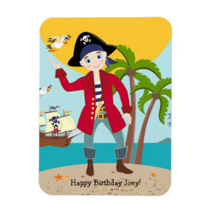 Imán Fiesta de cumpleaños de niño pirata