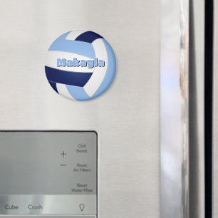 Imán fiesta de cumpleaños de niños de voleibol azul mar