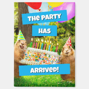 Imán Fiesta de Cumpleaños de Perro de la Pradera