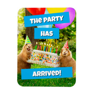 Imán Fiesta de Cumpleaños de Perro de la Pradera