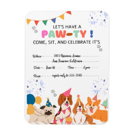 Imán Fiesta de cumpleaños de perro pimienta invitacione