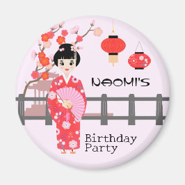Imán Fiesta de cumpleaños del Chica japonés Sakura Cher