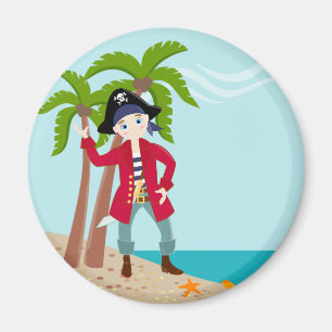 Imán Fiesta de cumpleaños del niño del pirata