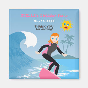 Imán Fiesta de cumpleaños femenina de surf