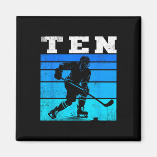 Imán Fiesta de cumpleaños número 10 de hockey sobre hie
