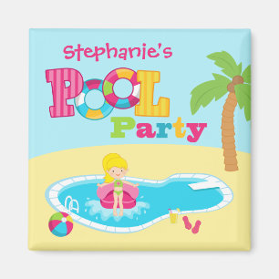 Imán Fiesta de cumpleaños personalizada de los chicas
