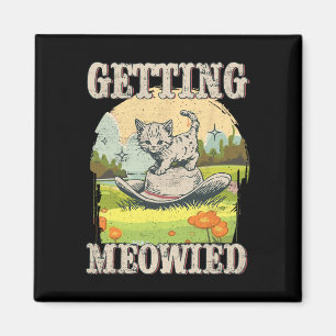 Imán Fiesta de Despedida de Soltera Meowdy Vaquera Gato