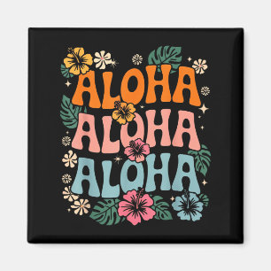 Imán Fiesta de flores de la playa de Hawái aloha