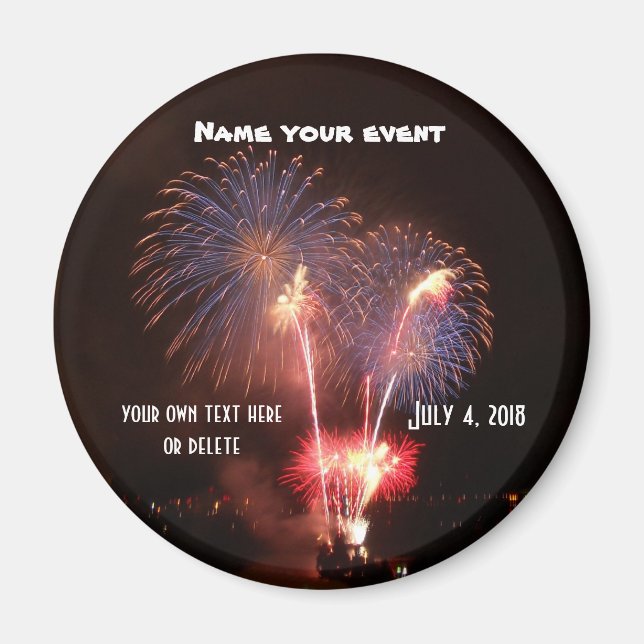 Imán Fiesta de fuegos artificiales del 4 de julio (Frente)