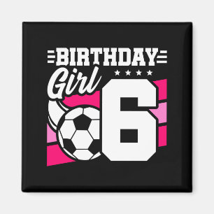 Imán Fiesta de Fútbol Cumpleaños 6 Años Niña