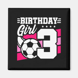 Imán Fiesta de fútbol para niña de 3 años por su cumple