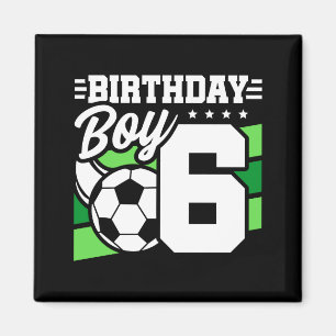 Imán Fiesta de fútbol para niño de 6 años cumpleaños 6º