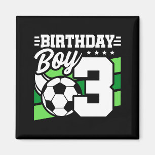 Imán Fiesta de fútbol para niños de 3 años cumpleaños d