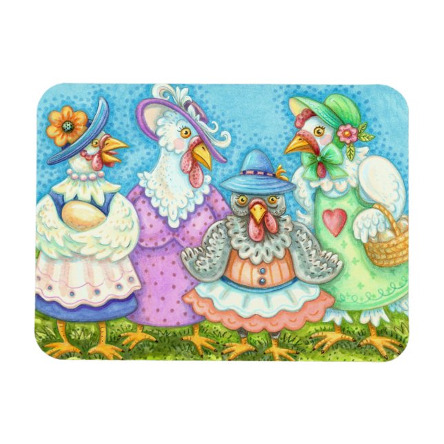 Imán FIESTA DE GALLINAS, AMIGAS PLUMADAS DEL CAMPO Dive (Horizontal)