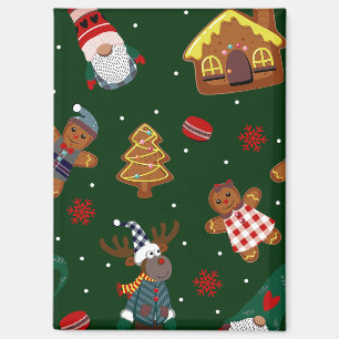 Imán Fiesta de Gnomo de Jengibre de Navidad Adorable Re