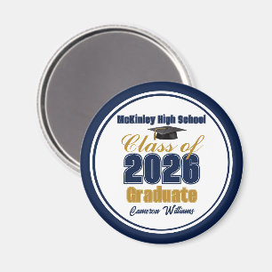 Imán Fiesta de Graduación de la Clase de 2026 Azul Mari