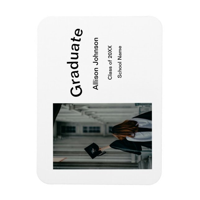 Imán fiesta de graduación simple y elegante de fotograf (Vertical)