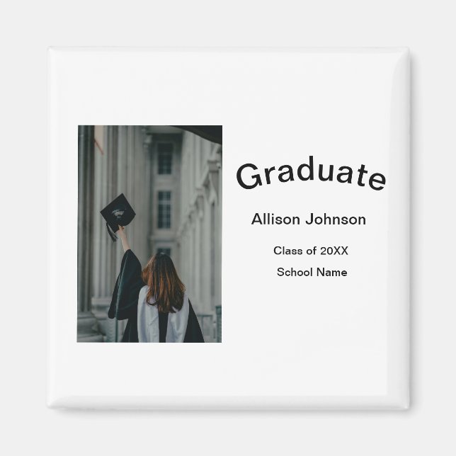 Imán fiesta de graduación simple y elegante de fotograf (Frente)