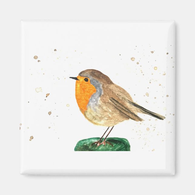 Imán Fiesta de invierno para los Navidades de aves de c (Frente)