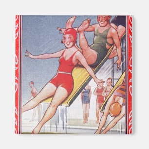 Imán Fiesta de la piscina Verano Vintage