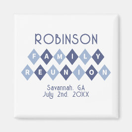 Imán Fiesta de la Reunión Familiar Mantener el azul mod