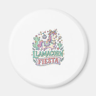 Imán Fiesta de Llamacornio Unicornio Vector Premium Art