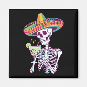 Imán Fiesta de Margarita del Esqueleto Mexicano Cinco D