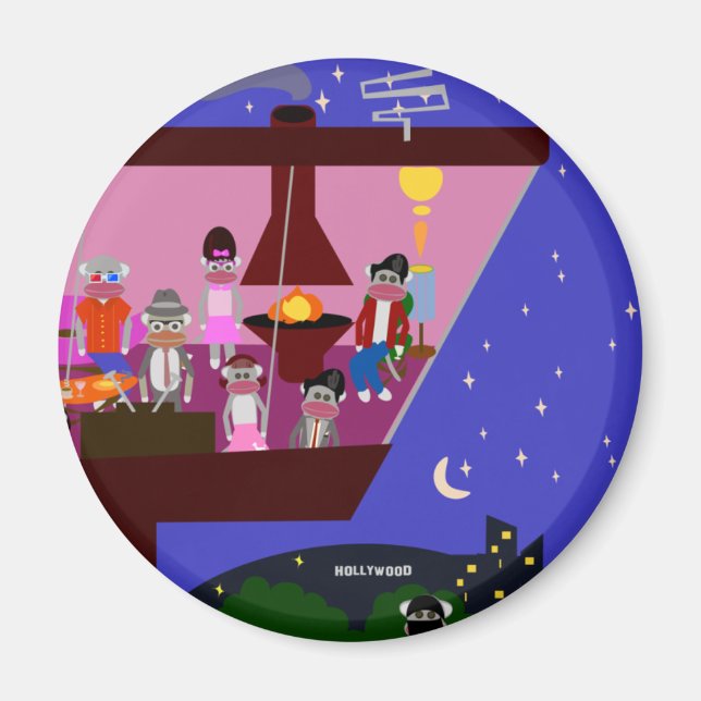 Imán Fiesta de mono de sock también (Frente)