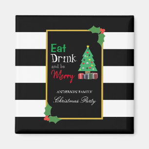 Imán Fiesta de Navidad Come Bebe Y Alégrate