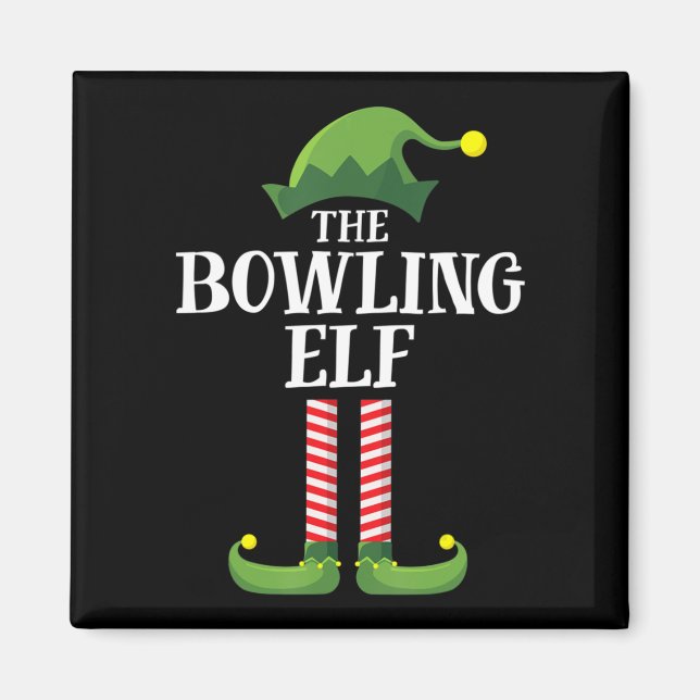 Imán Fiesta de Navidades del grupo familiar Bowling Elf (Frente)