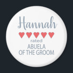 Imán Fiesta de novias y bodas 5 Abuela del Corazón de G<br><div class="desc">Los miembros de la fiesta nupcial y nupcial se sentirán amados y apreciados con un regalo de "cinco corazones" hecho especialmente para ellos. El amor es de lo que se trata. Ya sea un boda de ciudad o una boda de destino, los artículos personalizados le harán sonreír. Las camisetas del...</div>