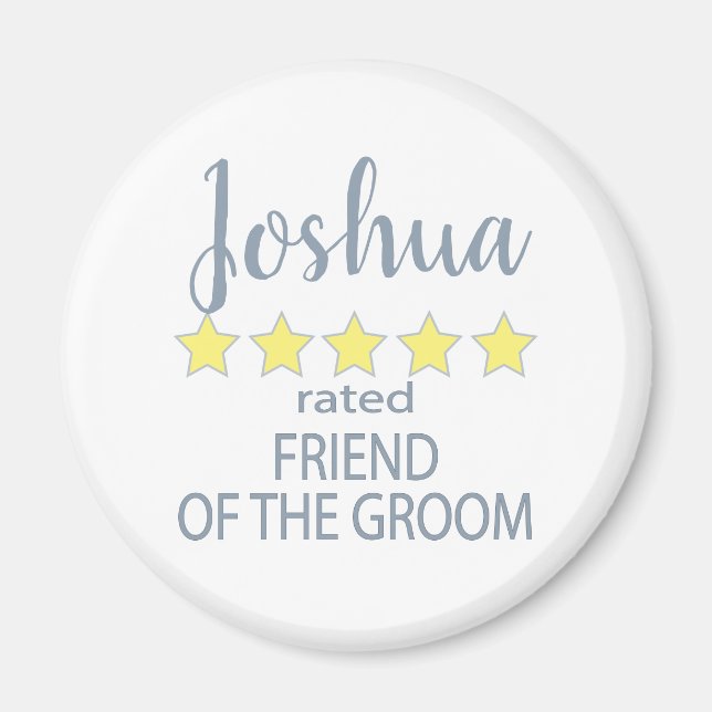 Imán Fiesta de novias y bodas 5 estrellas amigo de Groo (Frente)