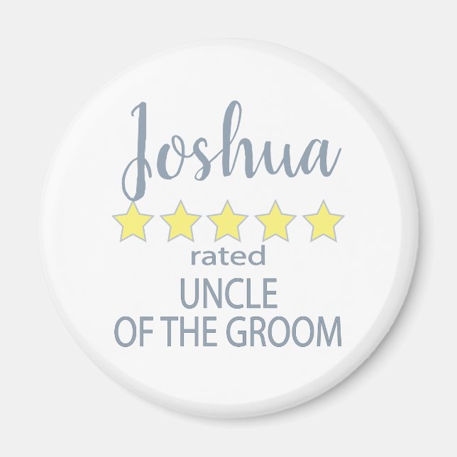 Imán Fiesta de novias y bodas 5 estrellas tío de Groom (Frente)