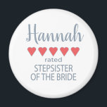 Imán Fiesta de novias y bodas 5 Hermana del corazón de<br><div class="desc">Los miembros de la fiesta nupcial y nupcial se sentirán amados y apreciados con un regalo de "cinco corazones" hecho especialmente para ellos. El amor es de lo que se trata. Ya sea un boda de ciudad o una boda de destino, los artículos personalizados le harán sonreír. Las camisetas del...</div>