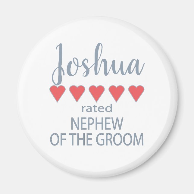 Imán Fiesta de novias y bodas 5 sobrino del corazón de  (Frente)