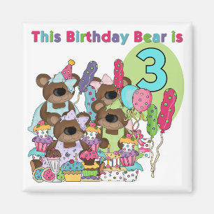 Imán Fiesta de Oso de Teddy Tshirts de cumpleaños y reg