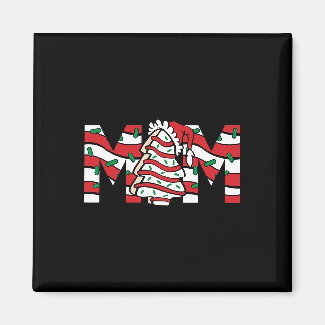 Imán Fiesta de pastel de árbol de la familia de Navidad (Frente)