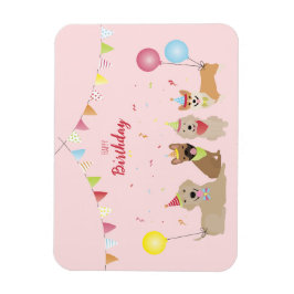 Imán Fiesta de Perro de Cumpleaños Feliz