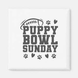 Imán Fiesta de perros domingo de tazón de cachorros sup