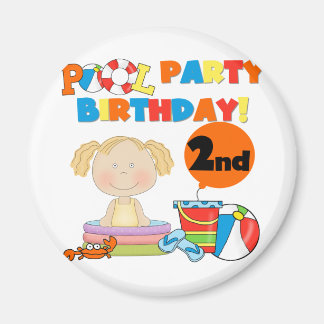 Imán Fiesta de piscina camisas de cumpleaños 2 y regalo