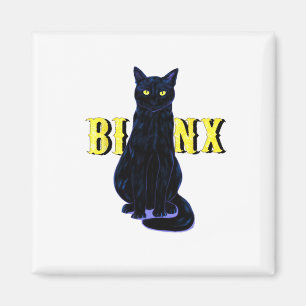 Imán Fiesta de Regalos de Halloween de Binx Cat Negro