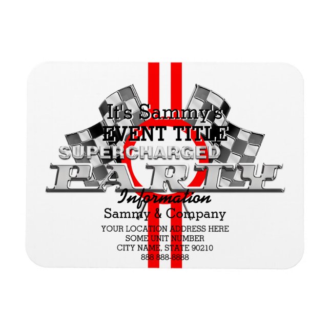 Imán Fiesta de rendimiento con sobrecarga personalizada (Horizontal)