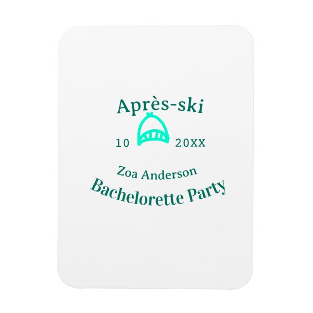 Imán fiesta de soltera après-ski sombrero turquesa nomb (Vertical)
