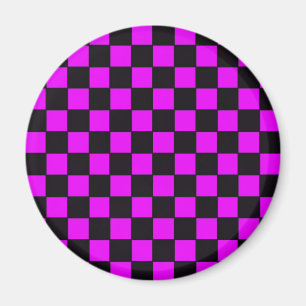 Imán Fiesta de tablero de ajedrez en rosa