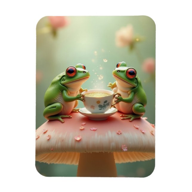 Imán fiesta de té de rana (Vertical)