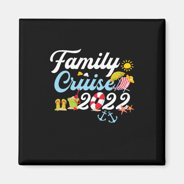 Imán Fiesta de vacaciones familiares coincidente de cru (Frente)