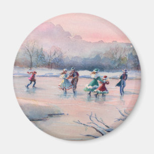 Imán FIESTA del PATINAJE de HIELO por la tarjeta de