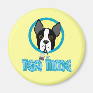Imán Fiesta del té de Boston Terrier