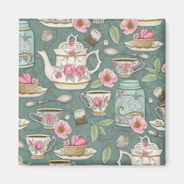Imán Fiesta del té de cosecha (Frente)