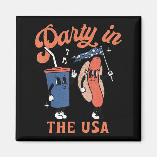 Imán Fiesta En Eeuu Hot Dog Ama A EEUU Diversión Cuarto